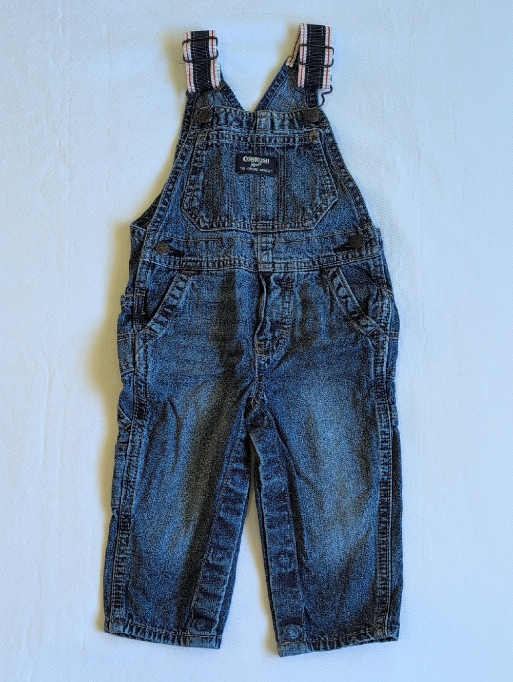 oshkosh b'gosh vestbak cotton denim carpenter overalls classic 9-12 months baby